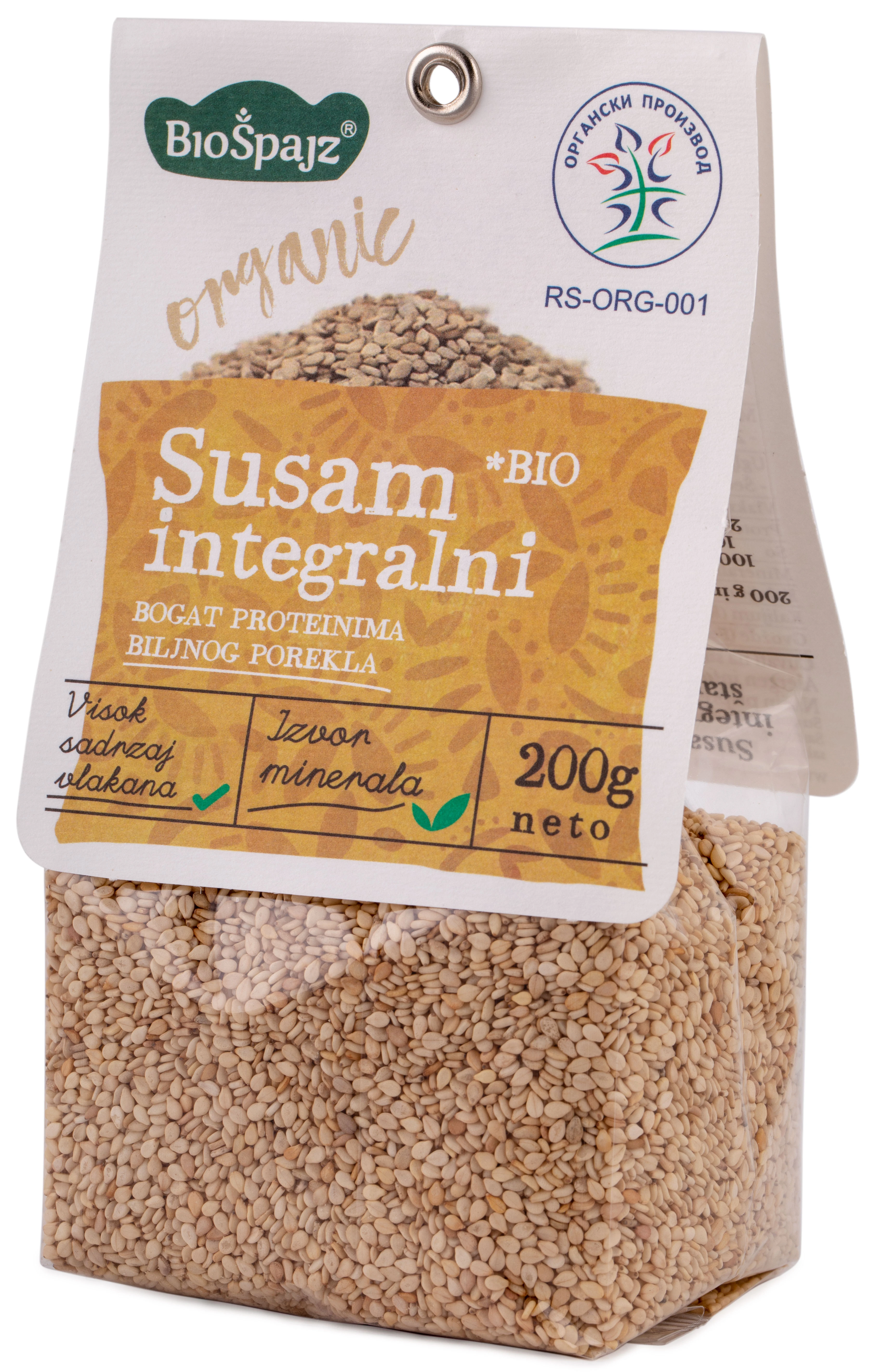 Integralni susam (organski proizvod) 200 g Bio Špajz